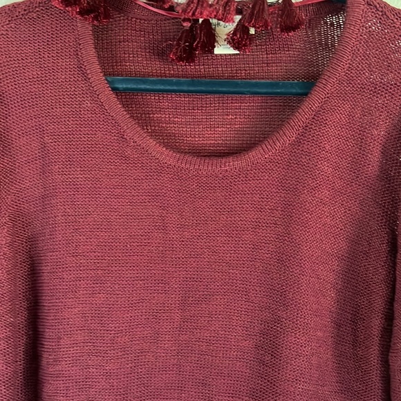 NWT Style&Co Red Knit Sweater w/ Infinity Scarf sz 1X - Picture 9 of 12